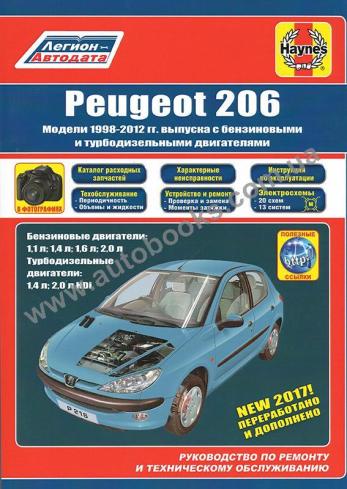 Peugeot 206 с 1998 по 2012 год с каталогом деталей